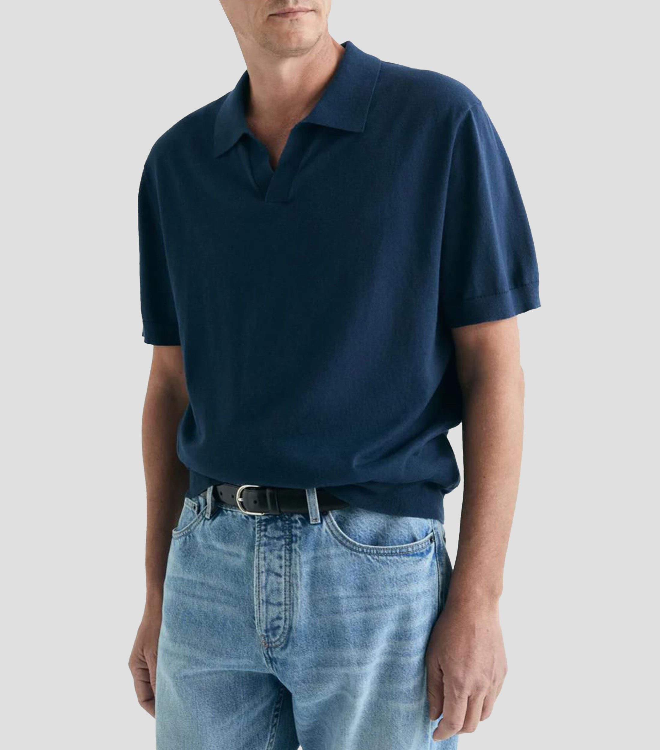 Playera tipo polo manga corta lisa Hombre